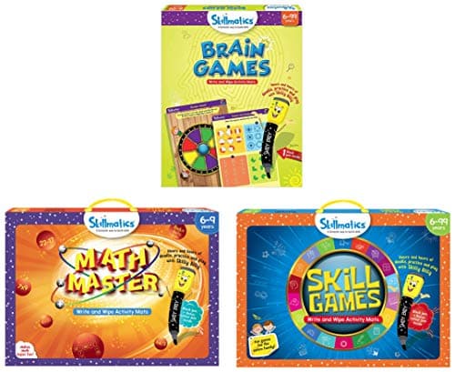 Skillmatics Educational Game : Math Master | Creative Fun Activities for Kids | Erasable & Skill Games | Fun Learning Games and Activities for Kids & Educational Game: Brain Games