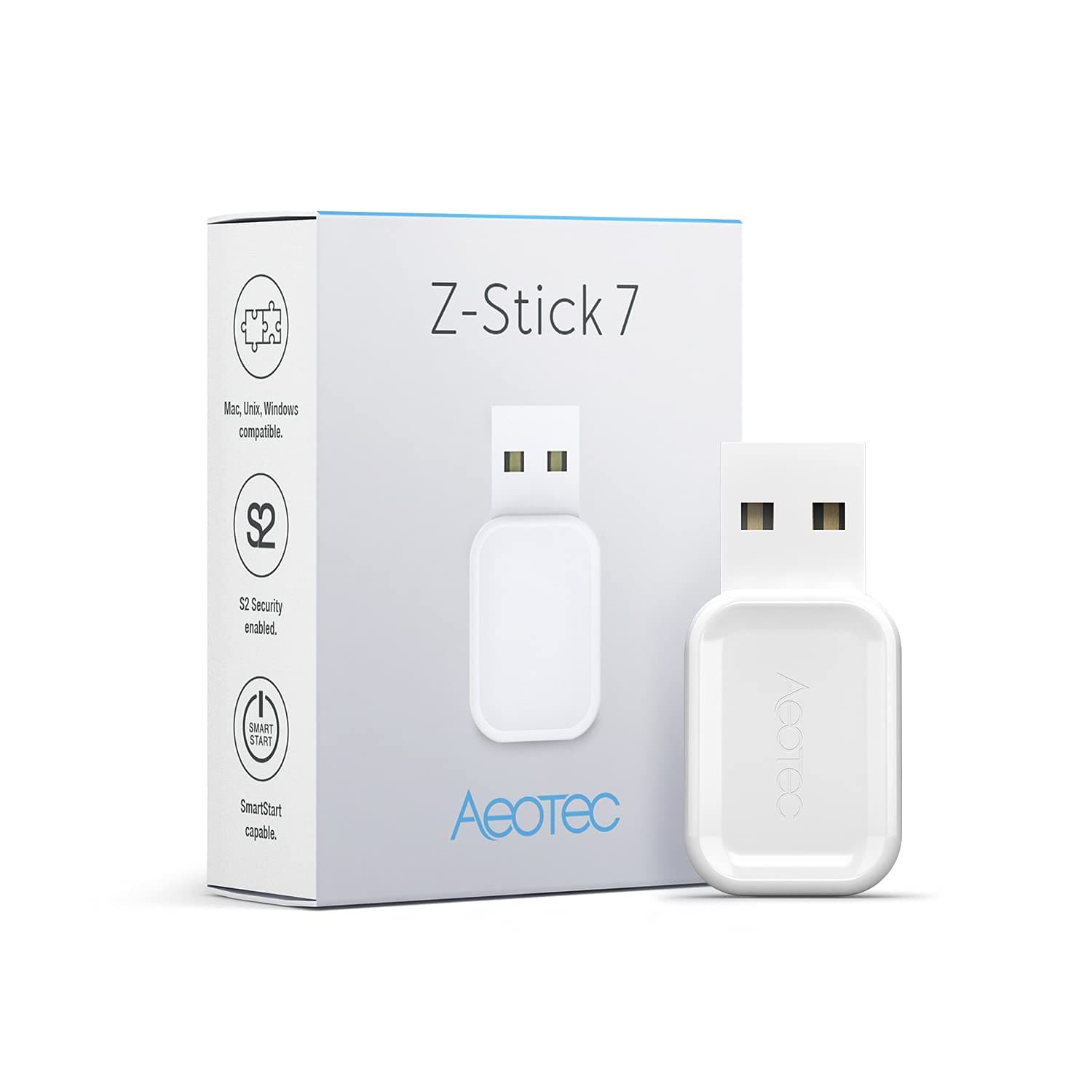 Z-Stick 7 Plus, Zwave Plus USB to Create Z-Wave hub, Gateway Controller with 700 Series ZWave, SmartStart and S2, Works with Raspberry Pi 4, Compatible with Home Assistant