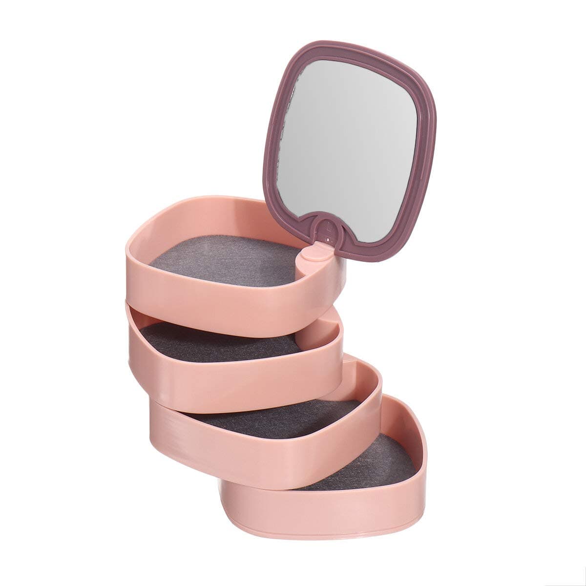 EMNDR® Plastic Rotating Creative Ring Earrings Necklace Desktop Accessories Multi-Layer Jewelry Storage Box Rack, Multi Color