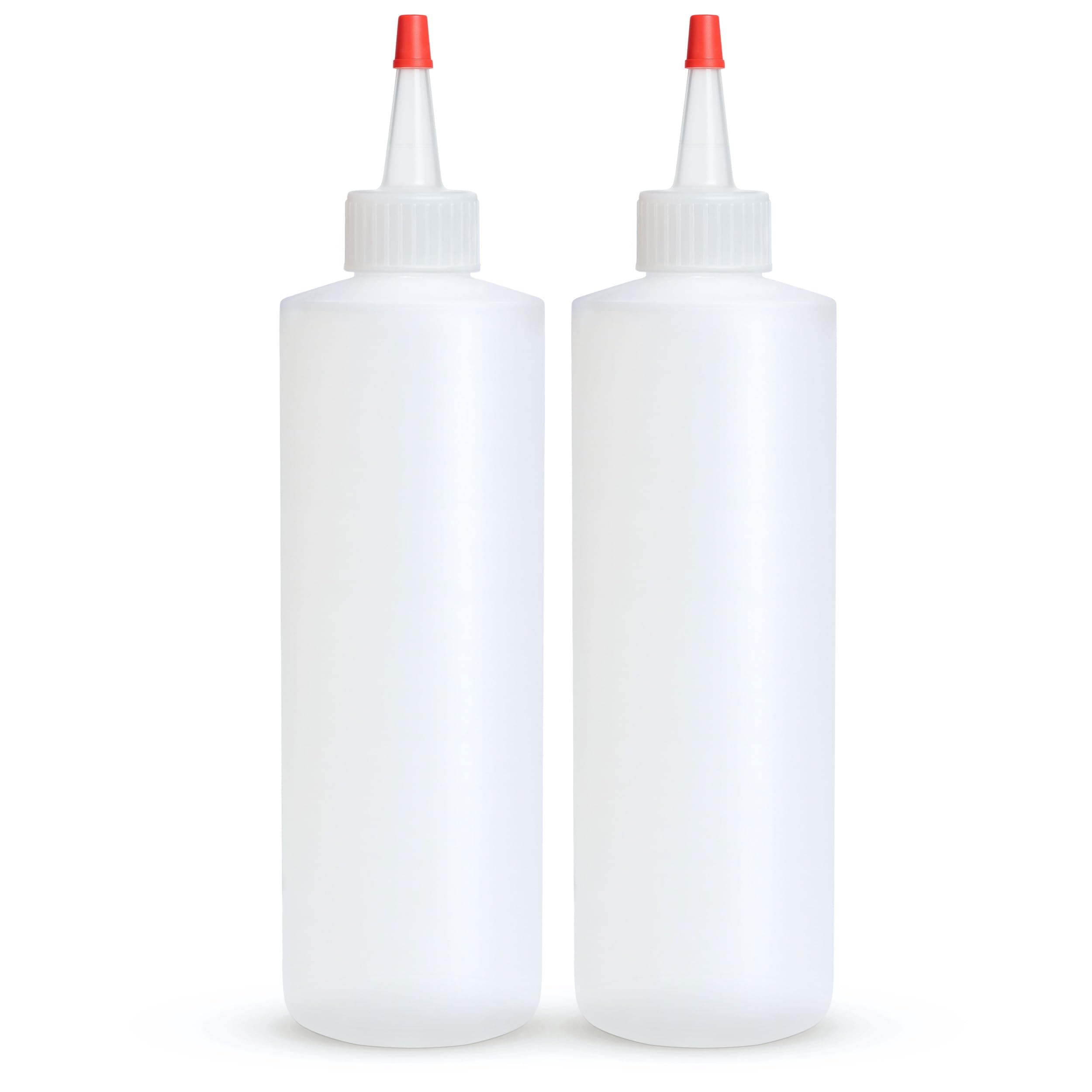 Condiment Squeeze Bottles, 8 OZ Empty Squirt Bottle, Red Top Cap, Leak Proof - for Ketchup, Mustard, Syrup, Sauces, Dressing, Oil, Arts & Crafts, BPA FREE Plastic - Perfect for Kitchen - 2 PACK