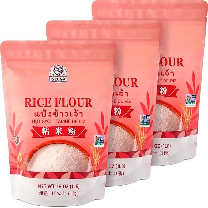 52USA Thai Rice Flour 48 Ounce (Basic), 1 Pound (Pack of 3), Rice Flour for Baking or Cooking, Product of Thailand, All Natural White Rice Flour, Vegan