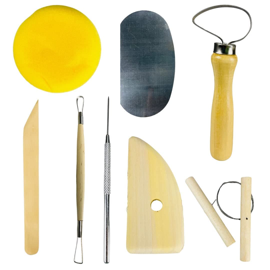 8 Piece | Wheel Throwing Pottery Tool Kit | Ceramic Clay Tools Set | Clay Wax Pottery Tool Kit |Ceramics Wax Carving Sculpting Modeling Tools