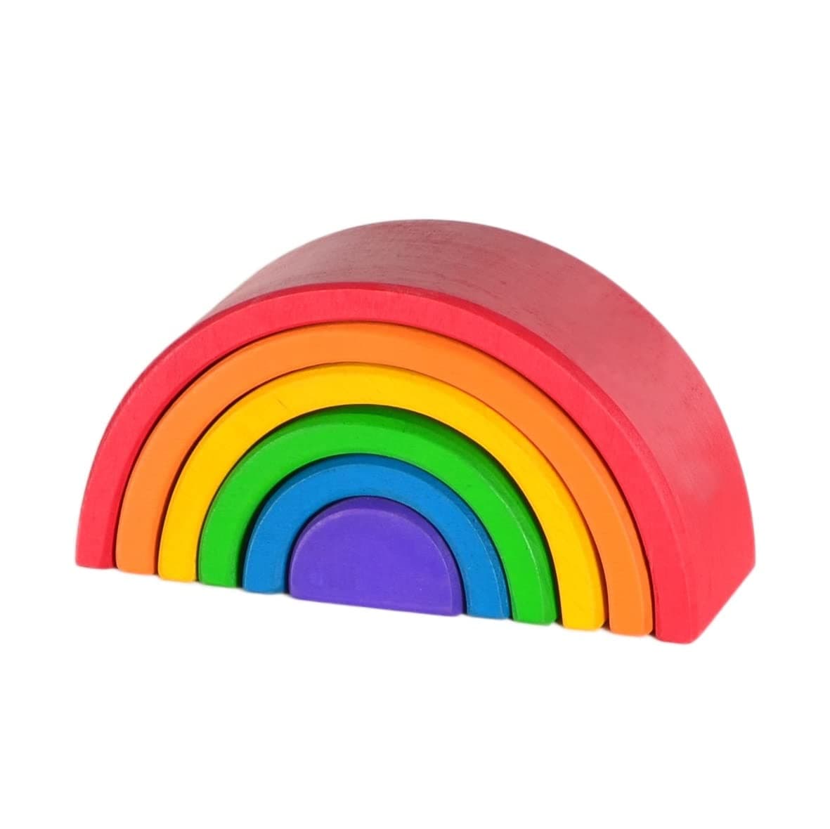 chitrani Rainbow Stacker 6 Piece - Nesting Wooden Waldorf Blocks, Elements of Nature.