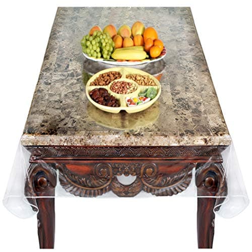 Super Clear Extra Heavy Duty, Durable 100% Vinyl Tablecloth Protector & Table Cover Size 60 X 90 Inches Oblong