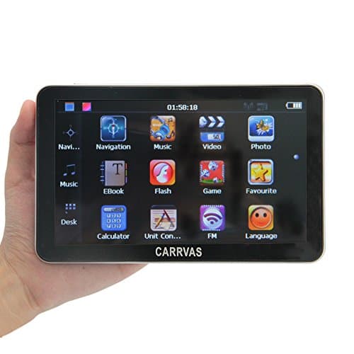 CARRVAS 7.0'' Vehicle Navigator GPS Navigation System with Bluetooth Portable Touch Screen Built-in 4GB 128MB RAM with Preloaded US Maps