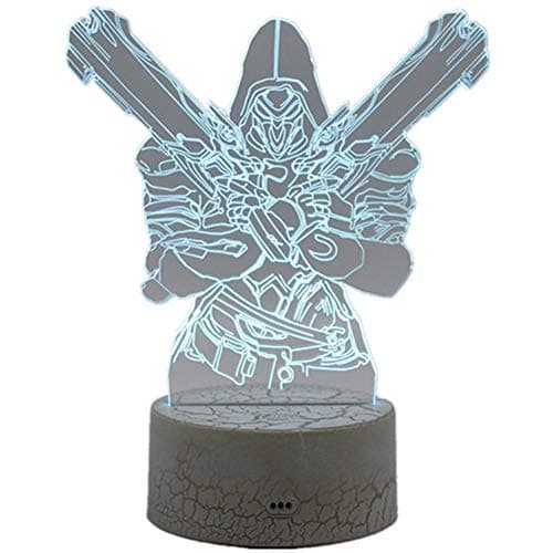 Overwatch Reaper 3D Night Light LED USB Home Decor Table Lamp Touch Remote Control 16 Color Gradient Creative Office Decor Children's Toys Gifts
