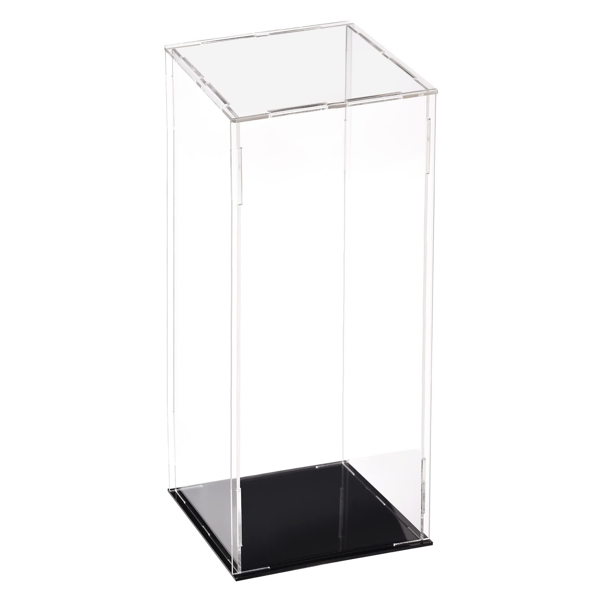 uxcell Acrylic Clear Display Case Box Dustproof Protection Showcase Cube Collectibles Show Box 3.9x3.9x11.8inch
