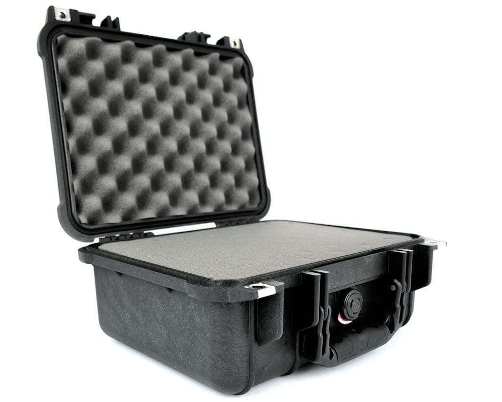 PELI1400 Protective Case for Camera, Lenses, Drones and Sensitive Electronic Equipment, IP67 Watertight and Dustproof, 19L Capacity, Made in Germany, With Customisable Foam Insert, Black