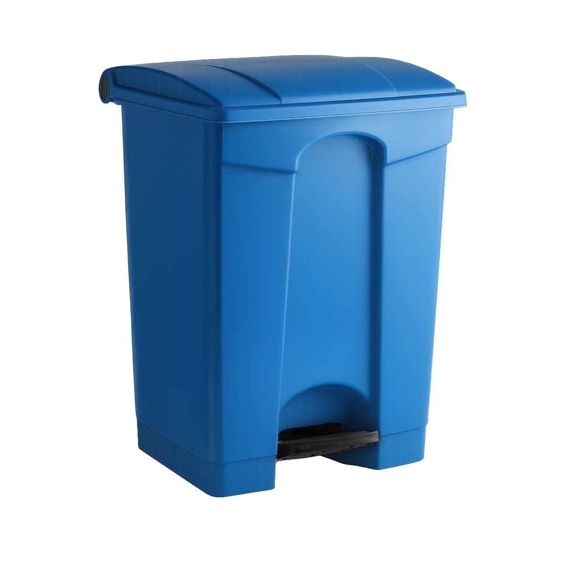 Plastic Garbage Bin with Foot Pedal, Hands-Free Garbage Can, Blue, 18 Gallon Rectangular Step-On Commercial Trash Can for Restaurant/Office/Kitchen