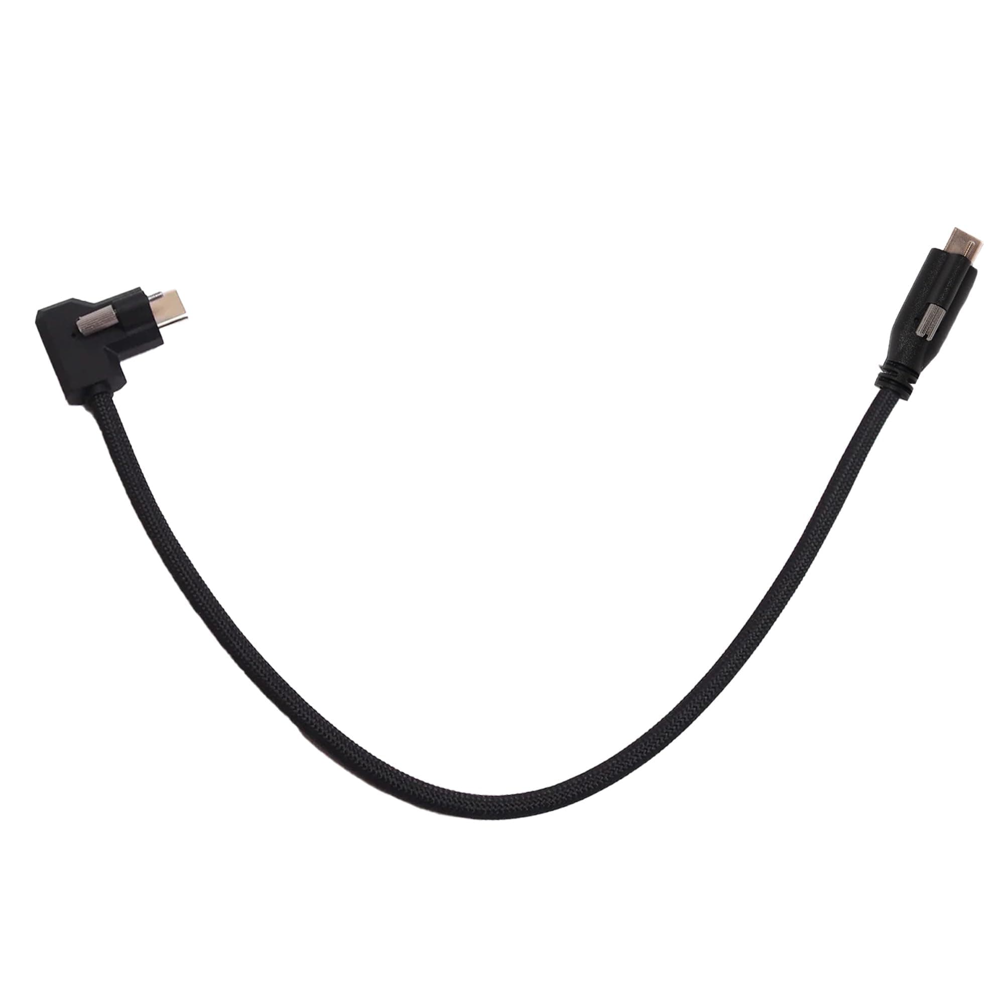 XLCS Locking EVF Cable for Blackmagic Pyxis and URSA Cine 12K - USB-C 3.1/3.2-20Gbps - 100W Power - Secure Lock - High-Speed Pyxis Monitor Cable - Durable and Reliable (30cm/12) - Black