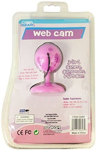 CYBER GEAR Pink Daisy VGA Computer Webcam with Microphone
