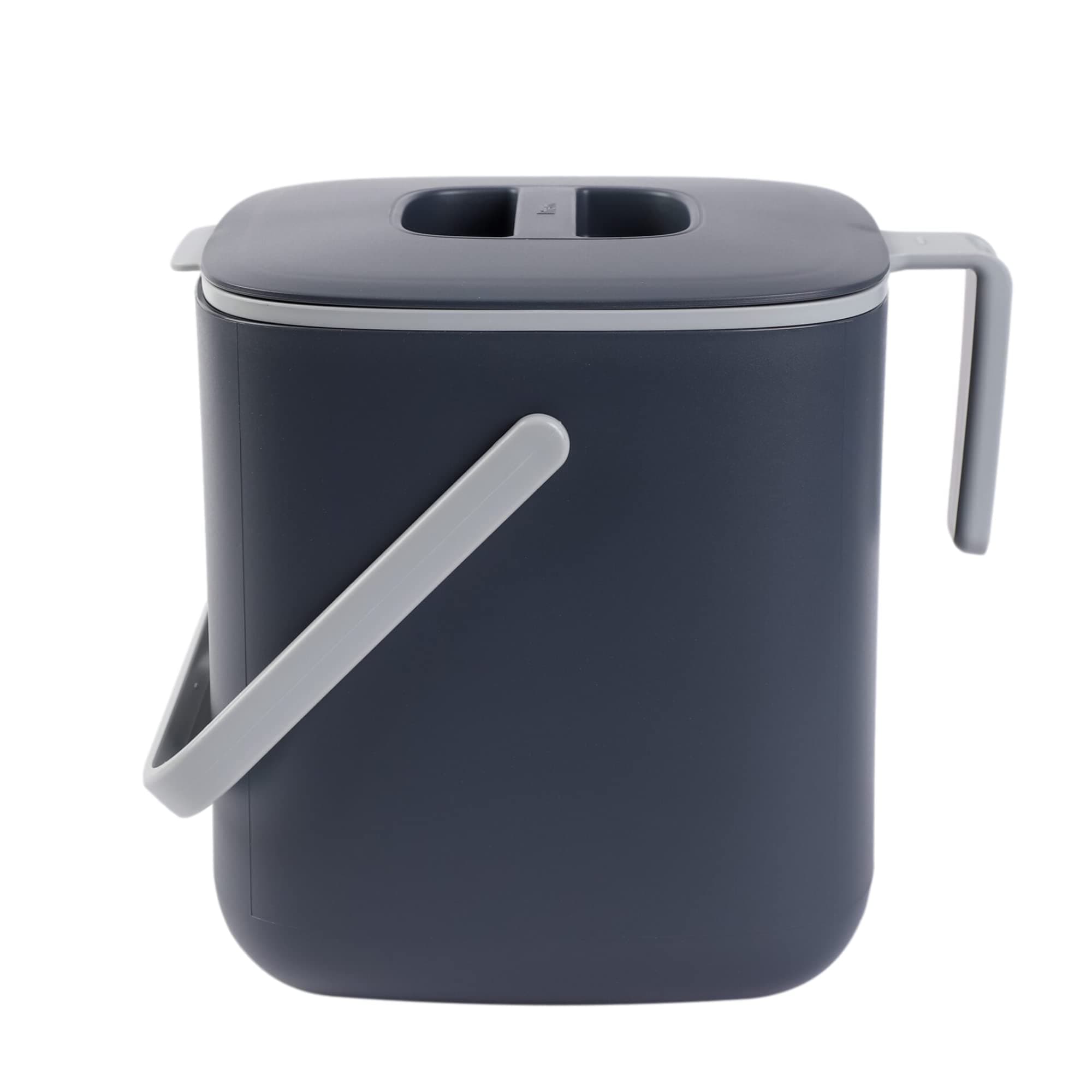 Kitchen Compost Bin [2.6L] – Filter-Free, Odor-Tight Countertop Food Waste Pail with Handles (Made in Korea, Grey)
