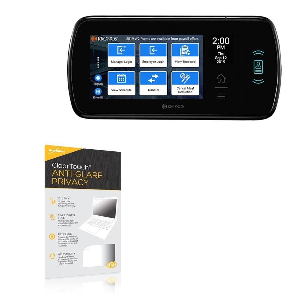 BoxWave Screen Protector Compatible with UKG InTouch DX - ClearTouch Anti-Glare Privacy (2-Pack), Privacy Screen Protector Flexible Film Anti-Glare