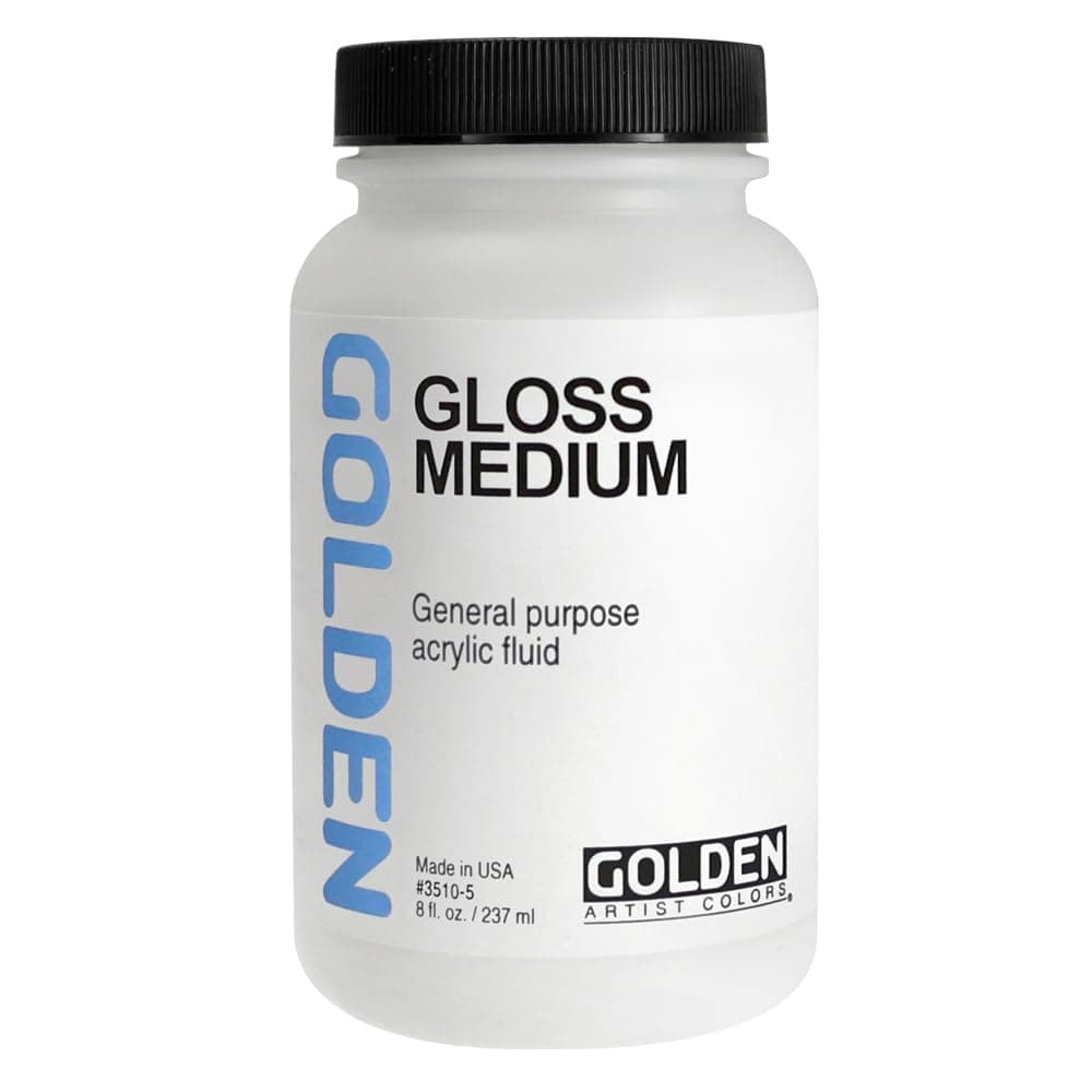 Gloss Medium, 8 fl. oz. Jar, Professional Acrylic Medium, Transparent