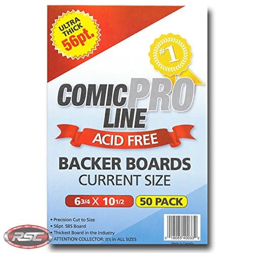 Comic Pro Line Backer Boards Ultra Thick 56pt"Current" Size Measures 6-3/4" x 10-1/2"
