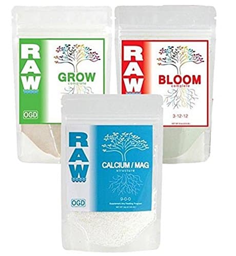 3 Pack Bundle NPK Industries Raw Soluble Fertilizer: 8 oz Grow, 8 oz Bloom, 2 oz Calcium/Magnesium