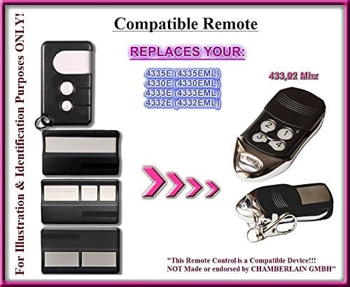 Chamberlain 4330E, 4332E, 4333E, 4335E Compatible remote control transmitter 433,92Mhz. Top quality replacement remote!!!