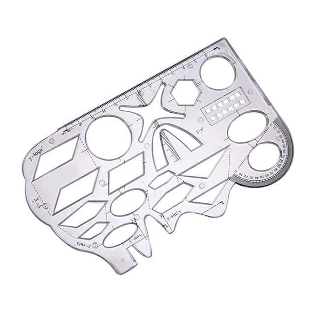 Karps Unbreakable Multifunctional Geometric Ruler Geometry Tool, Professional Geometric Drawing Template Measurement Tool for Students, Used for School Office Supplies