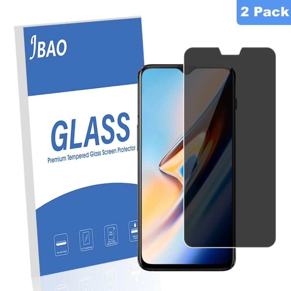 Jbao Direct Direct Compatible OnePlus 6T Privacy Screen Protector, Anti-Spy Tempered Glass Film, 2.5D [Bubble Free] [Anti-Scratch] [Smooth Touch] HD Clear Film for OnePlus 6T