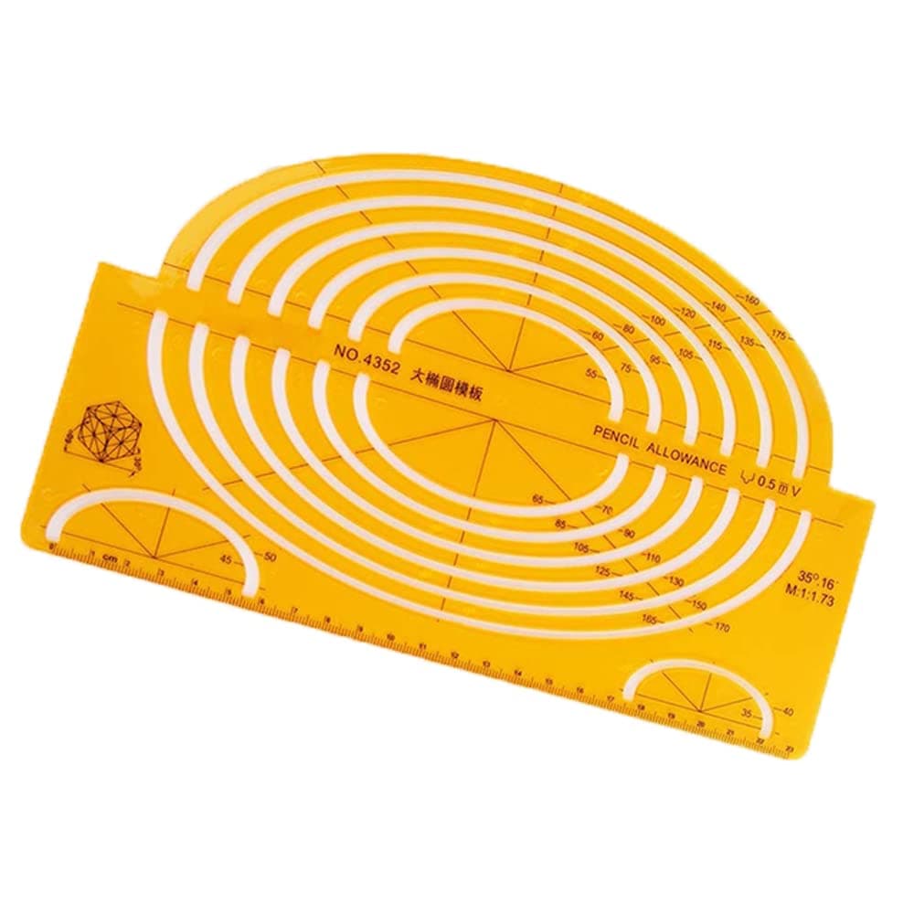 Utoolmart Elliptical Drafting Templates Plastic Drafting Geometric Ruler House Plan Template Architecture Drafting Ruler Shapes for Studying Designing and Building 1pcs