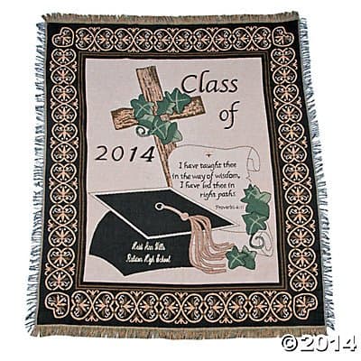 Personalized “Class of 2014” Religious Graduation Throw
