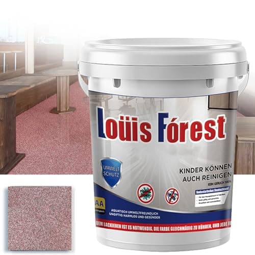 High-Gloss Marble Effect Epoxy Floor Coating, Louis Forest Epoxy Floor Paint, Garage Floor Paint, Waterproof Water-Based Epoxy Floor Paint (Pink)