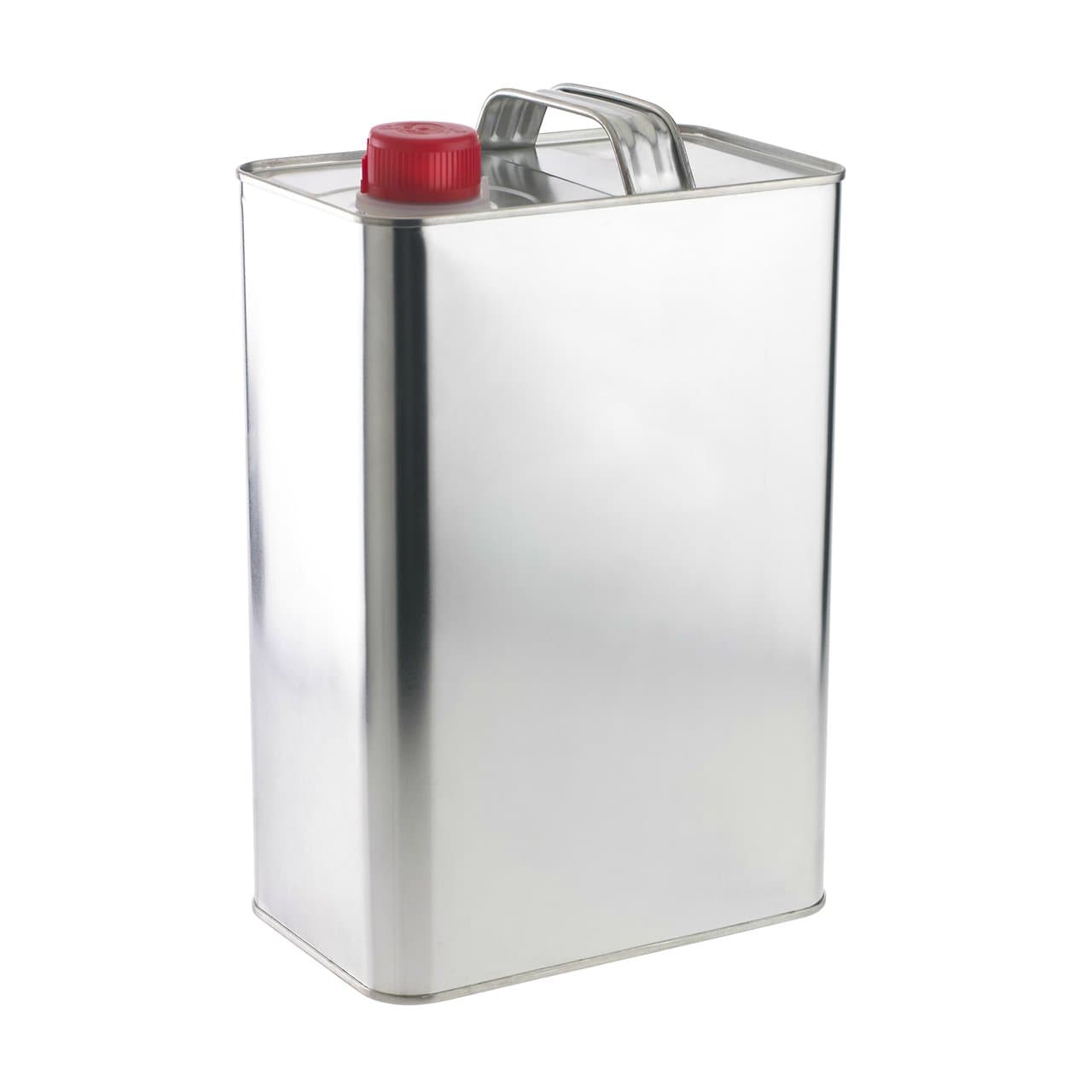 Tin-plated Rectangular Steel Metal Can Jug with Plastic REL Cap , F-Style, (1 Gal Capacity)