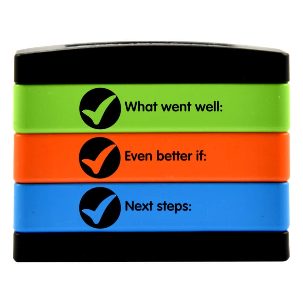 SuperStickers 3 in 1 Stamp Stack for Marking - 'What Went Well/Even Better If/Next Steps'