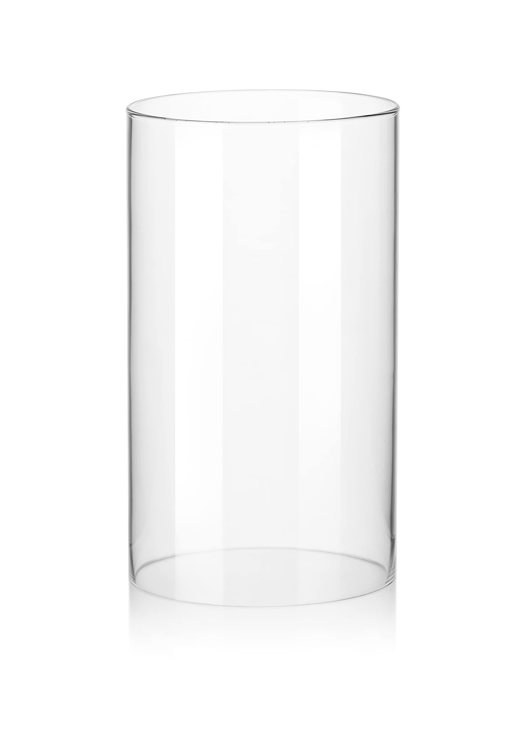 Glass cylinder round bottomless for replacement in different sizes open ended for Hurricane, Candleholder or Lantern | Tube for candle | without base