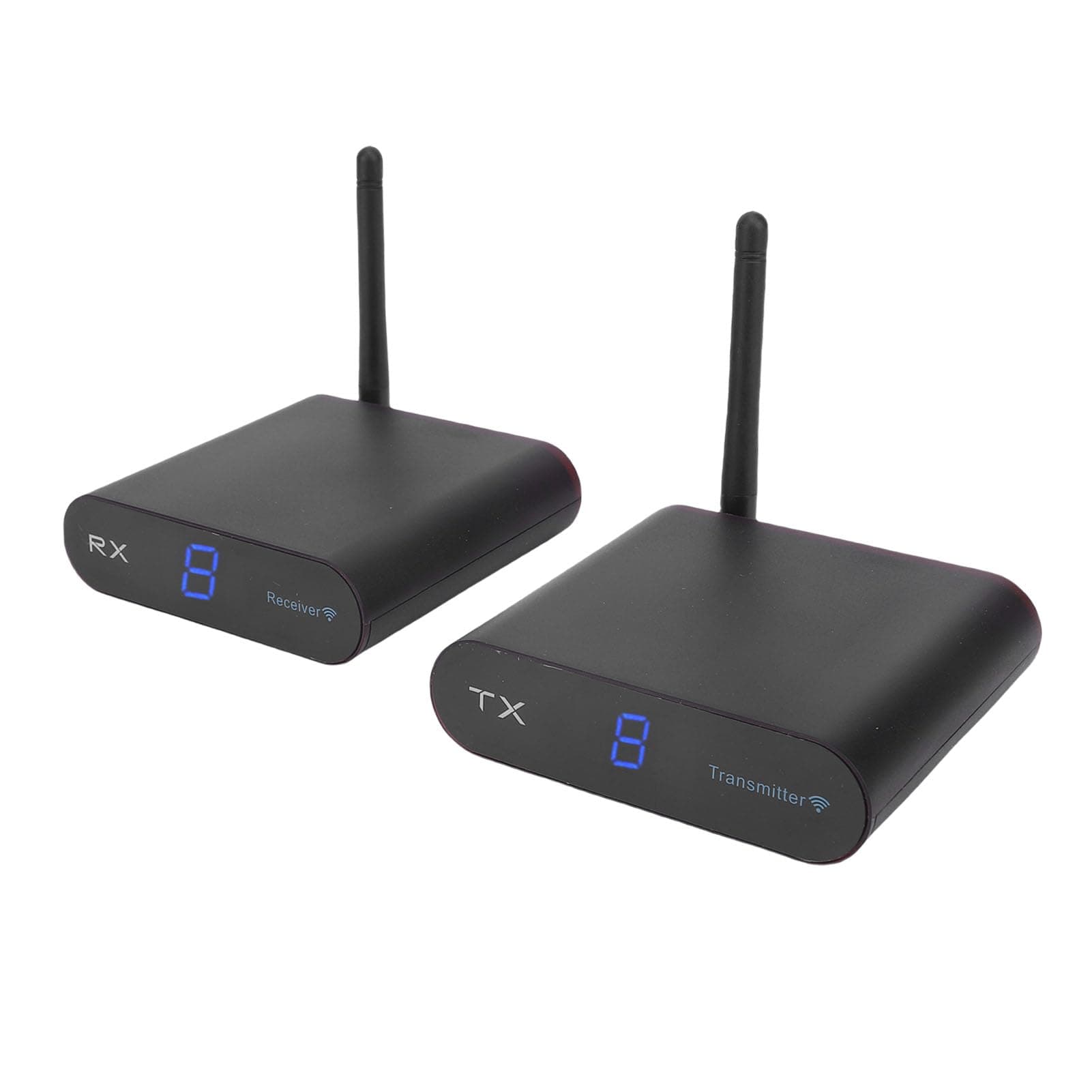 ciciglow Wireless AV Sender Transmitter Receiver, 2.4GHz 200m Range Plug and Play with Digital Screen Display for PAL or NTSC TV Adapter Extender Kit (US Plug)