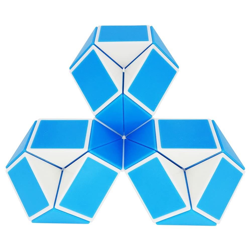 24 parts Magic Snake Cube-Magic snake Puzzles-Speed Cubes-Brain Teaser 3D puzzle Snakes twist toys-For Kids and Adults-Party Bag Fillers-Party Favours-christmas stocking fillers(blue*1)