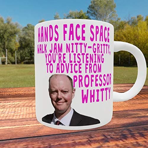 Chris Whitty Appreciation Mug Hands Face Space Walk Jam Nitty Gritty Your Listening To Advice From Professor Whitty- Mug of the Year! Pink