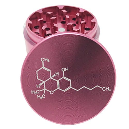 Premium Herb Grinder - THC Molecule - 2.2" - The Hidden Cabinet (Pink)