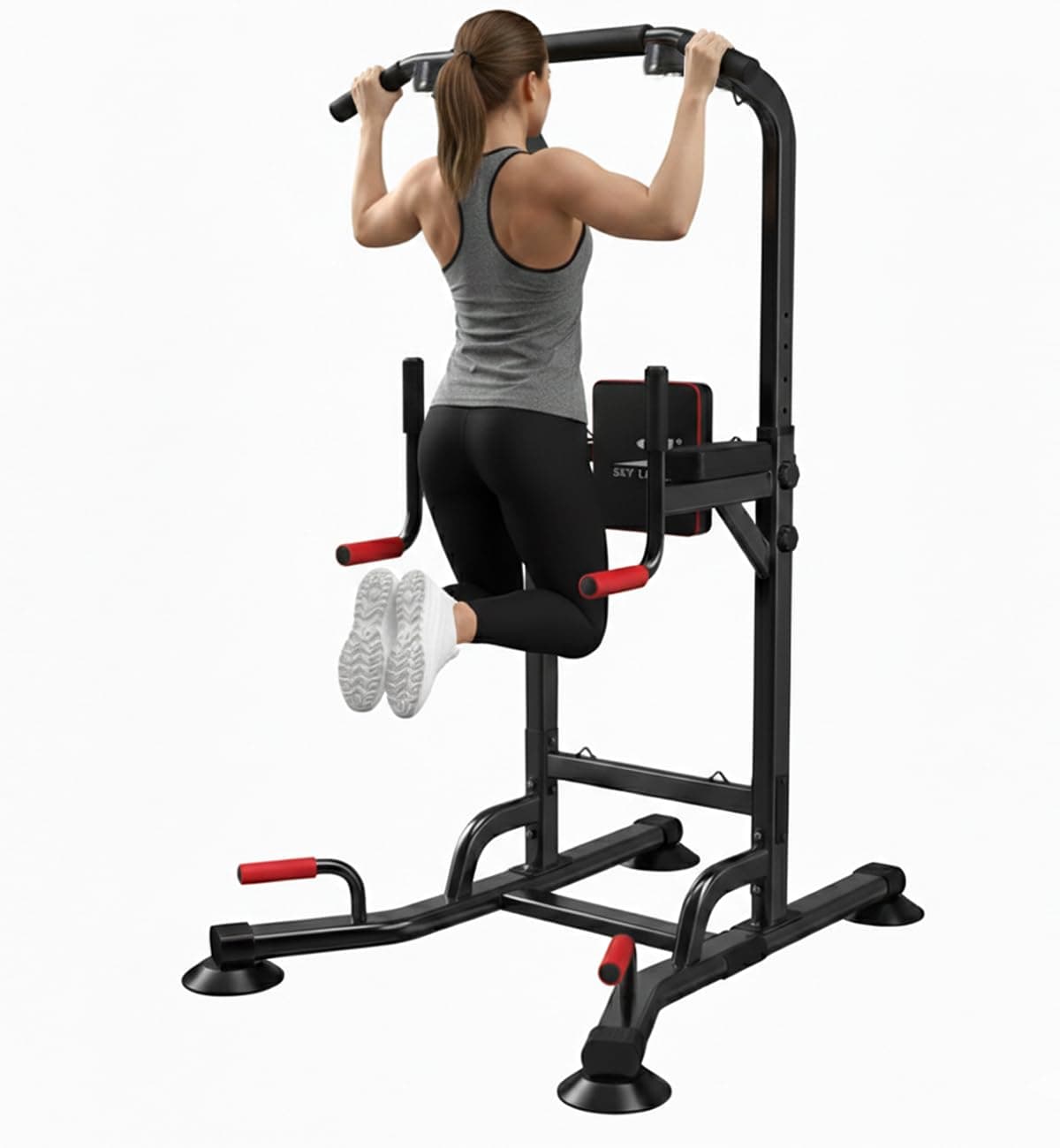 Pro Power Tower & Adjustable Sit-Up Bench Bundle – Heavy-Duty Steel, Multi-Function Home Gym Station for Dips, Pull-Ups, Push-Ups, Adjustable Angles Workout Bench