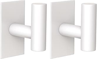 Wall Towel Hooks, Heavy Duty Sticky Holder Waterproof Towel Hooks for Hanging Coat, Clothes, Closet Hook Wall Mount for Kitchen (White, 2 Pack)