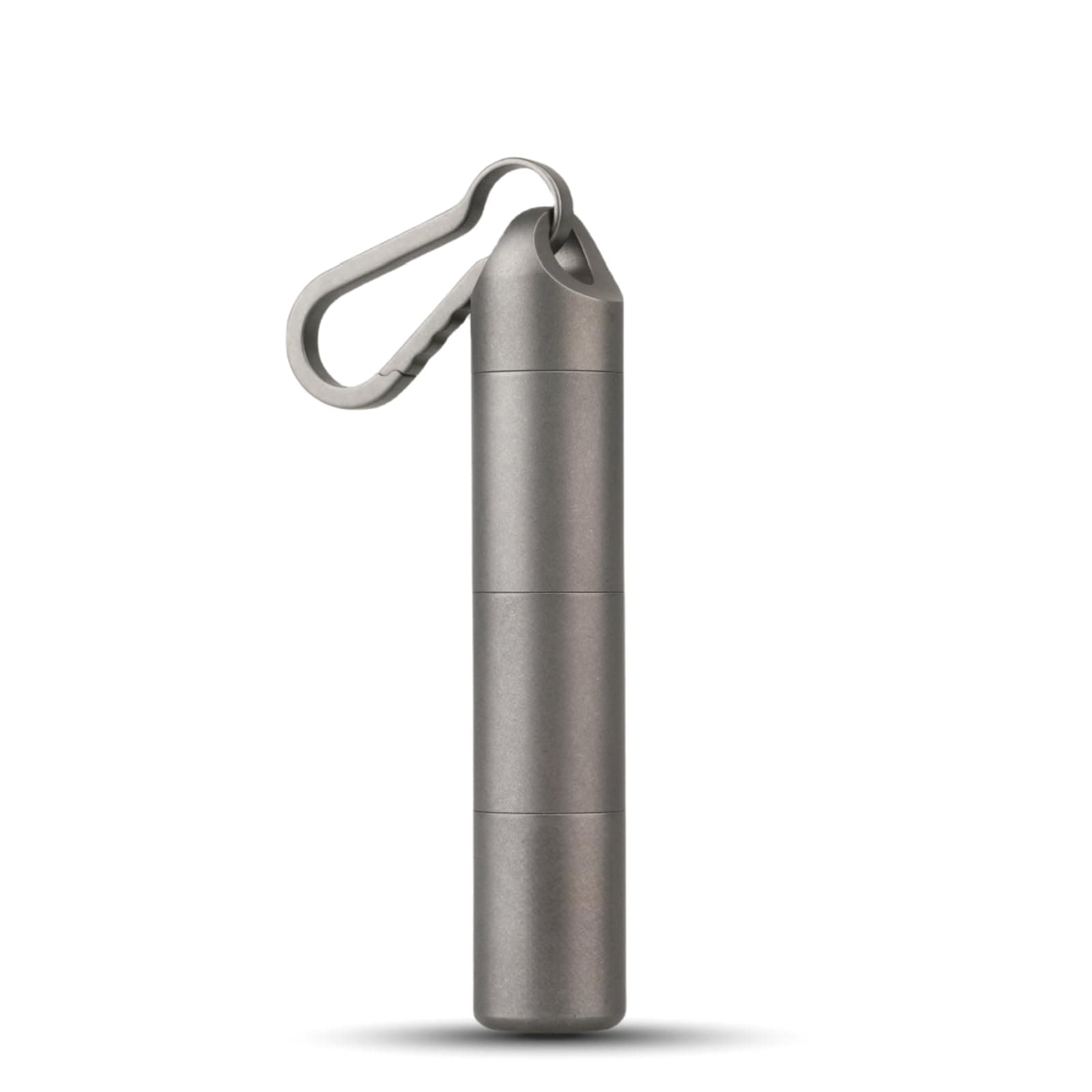 Titanium Keychain Pill Holder - Compact, Durable, and Waterproof 3-Compartment Small Pill Case - Portable and Versatile Medicine Container for Everyday Use and Travel (Titanium Grey)