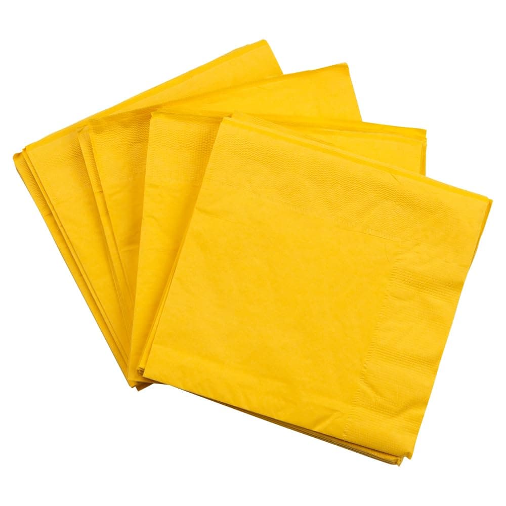JAM PAPER Medium Lunch Napkins - 6 1/2 x 6 1/2 - Yellow - 50/Pack
