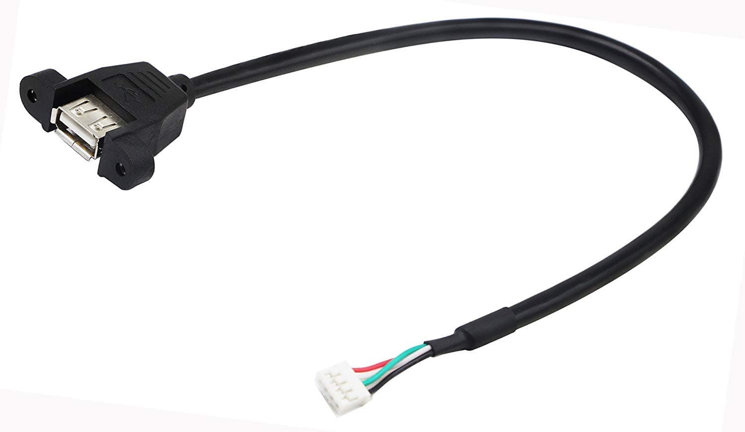 zdyCGTime Panel Mount USB 2.0 A Cable USB A Female to 4 pin Female Dupont Motherboard USB Header Cable (30cm/12inch)