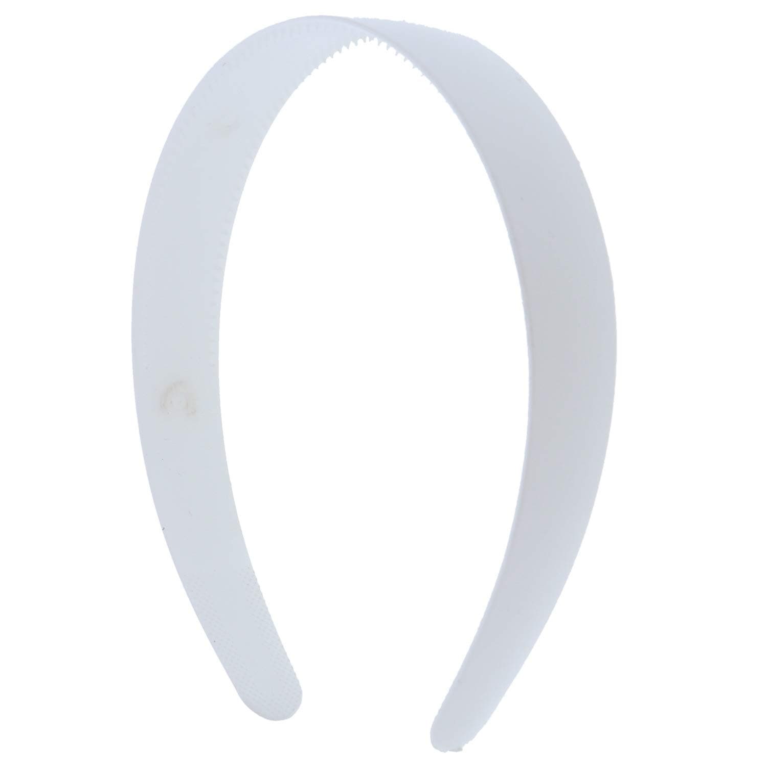 2 Pcs White Plastic Headbands, 1" Wide Teeth Plain DIY Hair Bands for Girls Women