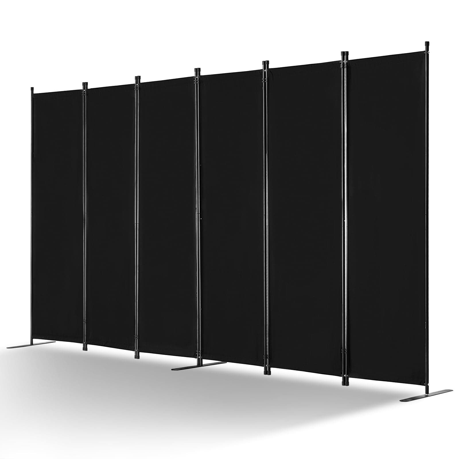 VEVOR Room Divider, 6 Panel Room Divider, Folding Privacy Screen and Portable Partition Divider for Room Separation, Freestanding Room Partitions for Office, Bedroom, Living Room, Black