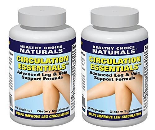 Circulation Essentials Varicose Vein Formula with Diosmin for Aching, Swollen Legs (2 Bottles-120 Vegicaps) by Healthy Choice Naturals