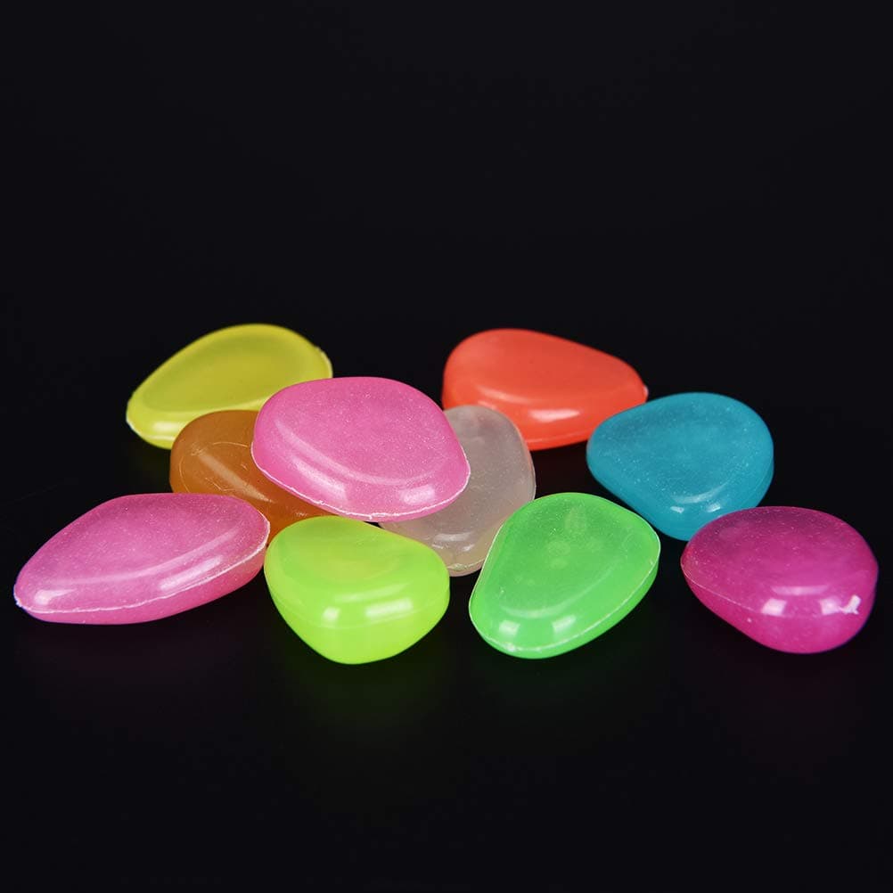Happie Shop Glow In The Dark Glowing Decorative Stones Pebbles For Decoration And Aquariums (20 Pieces)