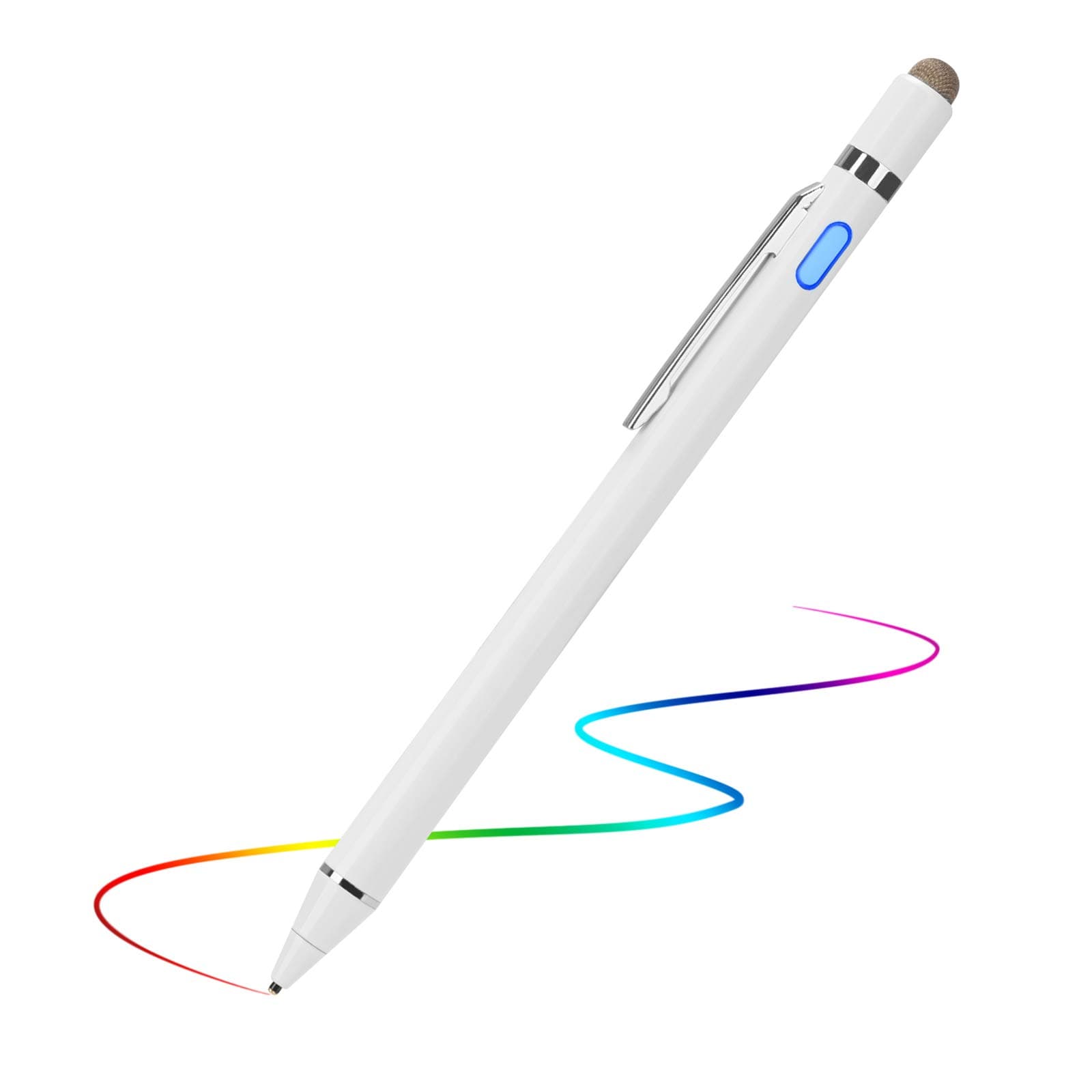 Universal Stylus Pen for Android Tablet Mobile Phone - 2-in-1 Stylus for Android Compatibility for iPhone/iPad/Samsung/Huawei and Other iOS/Android Tablets,Drawing and Writing,White