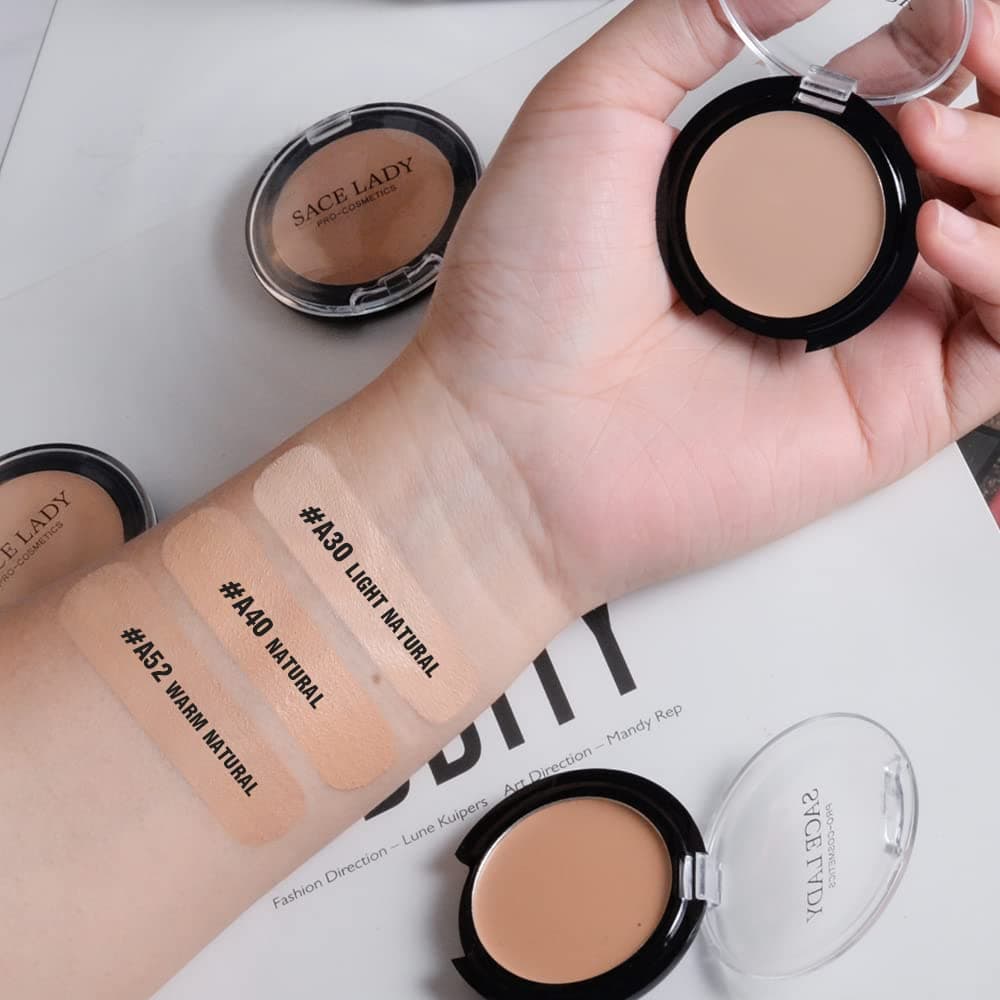 SACE LADY 2 Colors Full Coverage Concealer Cream Makeup Set, Waterproof Matte Smooth Concealer Corrector Long Lasting for Dark Spot Under Eye Circles Cover, 2×5g/0.18Oz