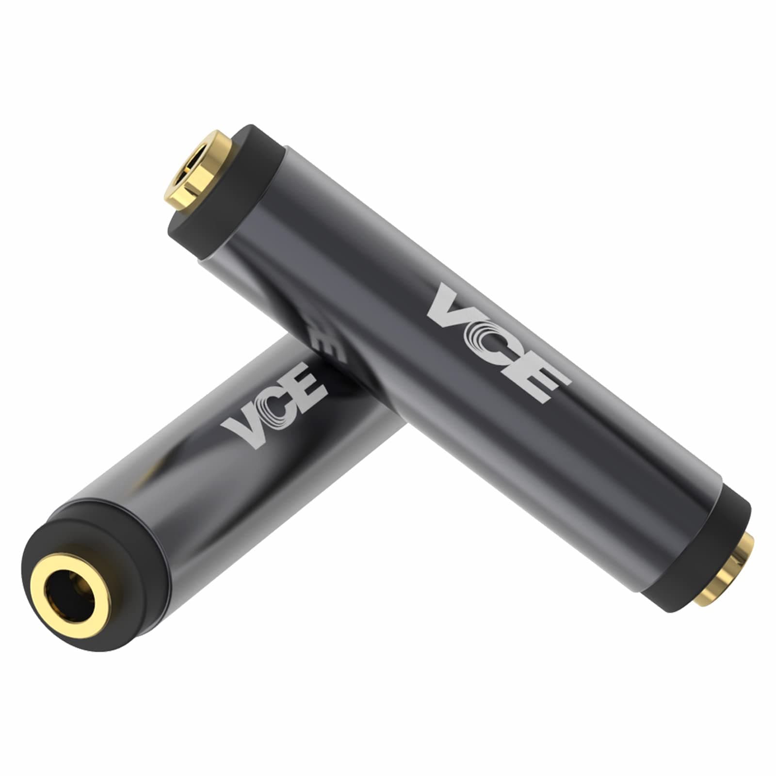 VCE 3.5mm Female to Female Adapter, TRRS 1/8 Inch Stereo Audio Jack, Gold Plated AUX Extension Connector 2 Pack