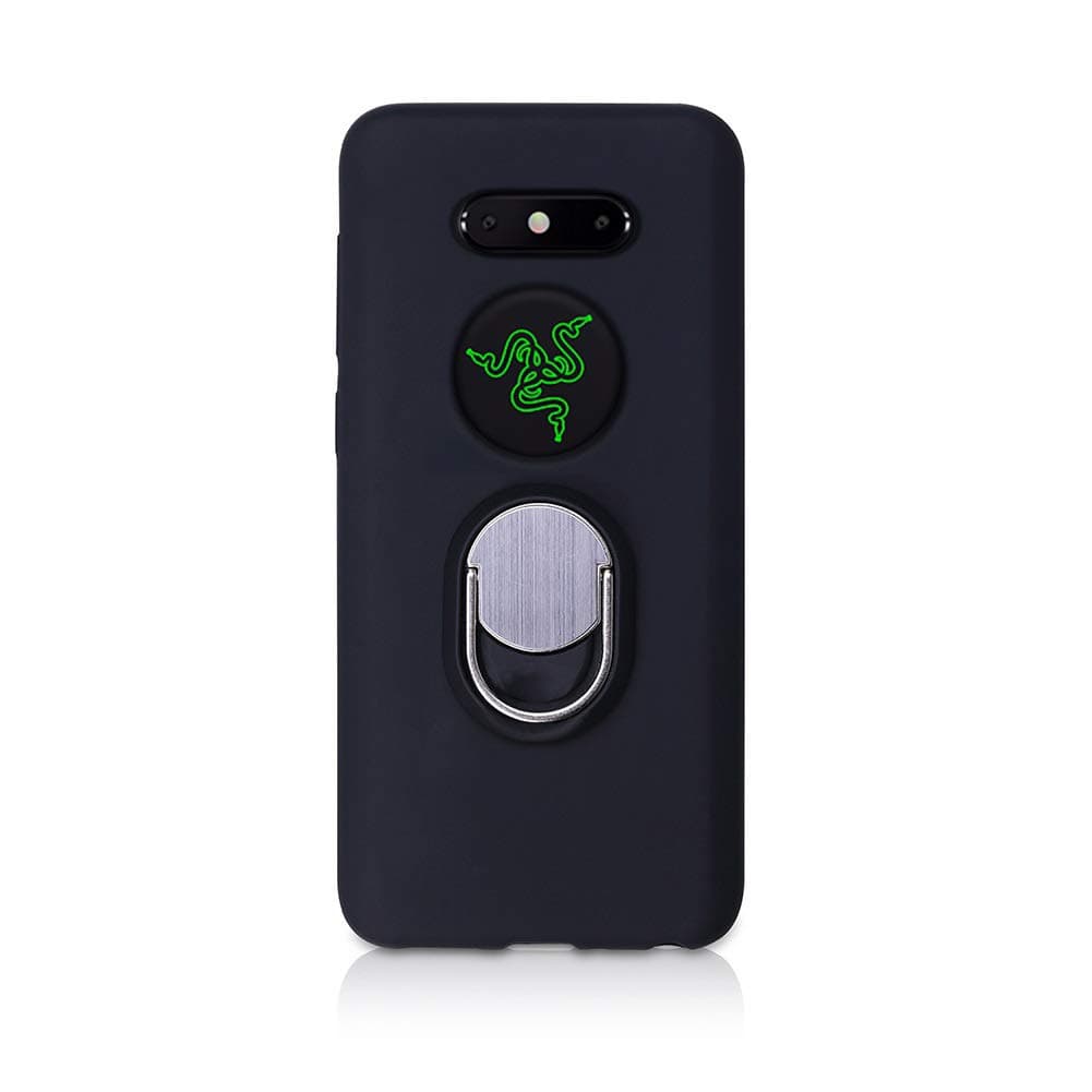 Razer Phone 2 Case, Rotating Ring [ 360°Kickstand ] Soft Slim TPU [ Ultra-Thin ] Protection Cases Cover Compatible with [ Magnetic Car Mount ] for Razer Phone 2 (Black)
