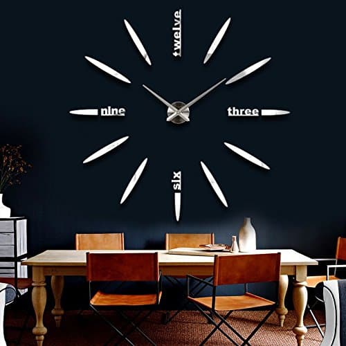 Metro Global 3D DIY Plastic Designer Wall Clock , Large , Black