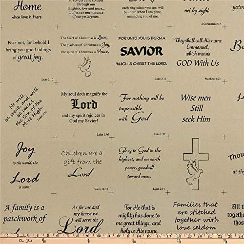 David Textiles Religious Text Patchwork Multi Fabric Fabric by the Yard