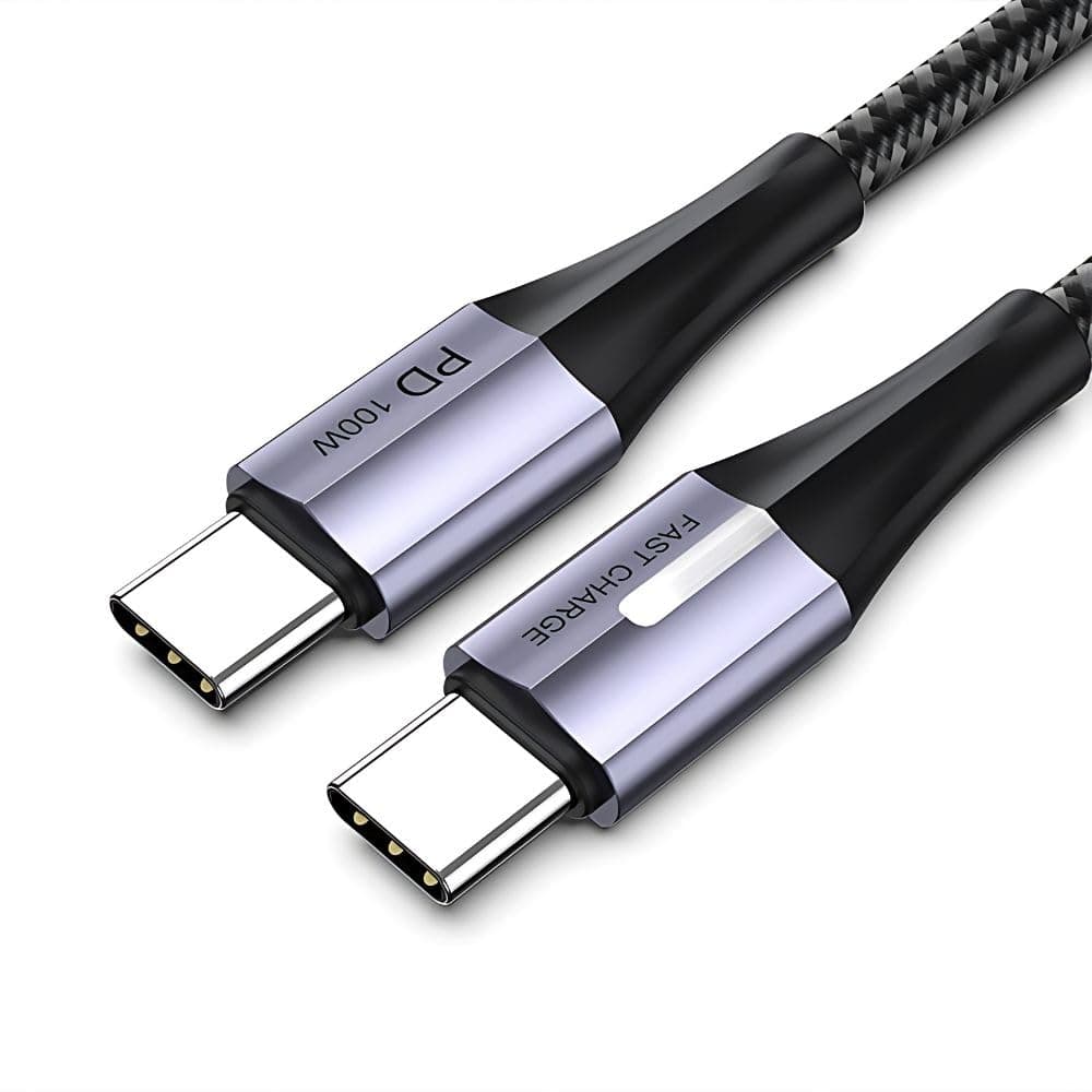 USB C to USB C Cable 2m Nylon Braided - 100W PD Fast Charging & 5A Data Transfer Compatible with MacBook Pro, iPhone 15/16 Pro Max by ZAUQ