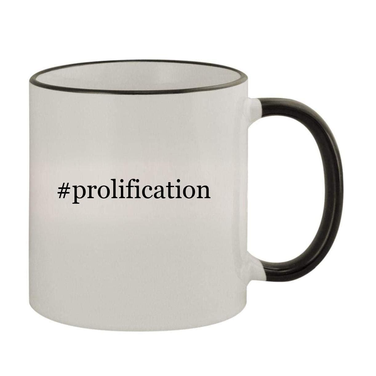 #prolification - 11oz Ceramic Colored Rim & Handle Coffee Mug, Black